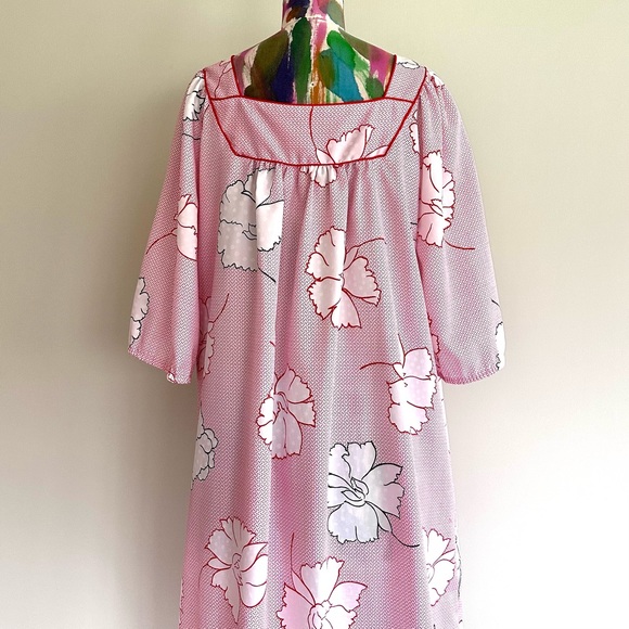 🍷VINTAGE 70s Tom Bezduda for Barad & Co Caftan House Dress - Picture 5 of 8